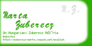 marta zuberecz business card